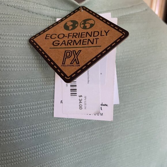 PX Mens Henly Striped Green Shirt Size 3XL Top u - Picture 7 of 10